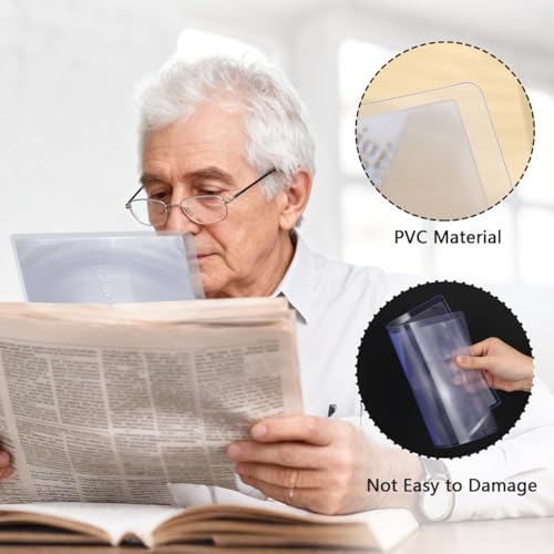 Didiseaon 4 Pcs 3X Magnifying Sheet for Reading 11.81 X 8.26 Inch Large a4 Page Magnifier for Seniors Reading Books Writing Drawing Portable Transparent Lens for Outdoor Use