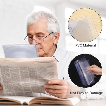 Didiseaon 4 Pcs 3X Magnifying Sheet for Reading 11.81 X 8.26 Inch Large a4 Page Magnifier for Seniors Reading Books Writing Drawing Portable Transparent Lens for Outdoor Use
