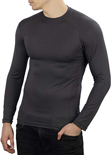 281Z Mens Military Moisture Wicking Base Layer Shirt - Tactical Training Army Professional - Polartec Delta - Odor Resist - color: Graphite, size: Medium
