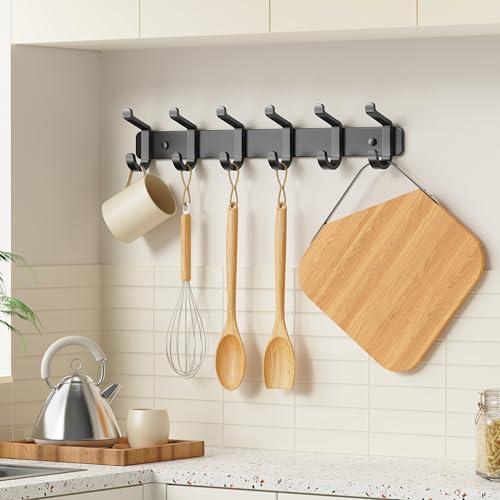 Coat Rack Wall Mount Heavy Duty, Wall Coat Hanger with Hooks, Black 2 Pack - color: Black, size: 2 Pack