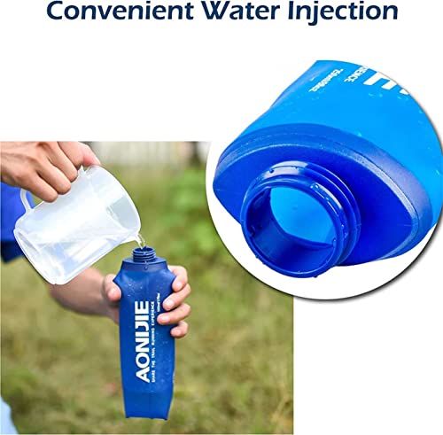 AONIJIE 250ML/350ML/500ML/600ML Portable TPU Soft Water Bottle Folding Soft Flasks For Outdoor Marathon Running Hydration Camping Hiking - color: 250ML-2pcs