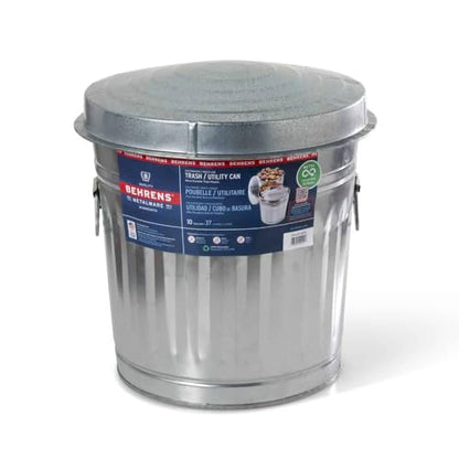 Behrens Manufacturing 6210 Galvanized Steel Trash Can, 10-Gallon - size: 10-Gallon
