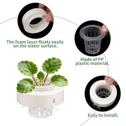 Floating Aquarium Plant Holders with Suction Cups (4 Pack), Translucent Baskets for Fish Tanks, Aquatic Anchors for Live Water Flora Cultivation, Betta & Shrimp Tank Aquascape Ornaments