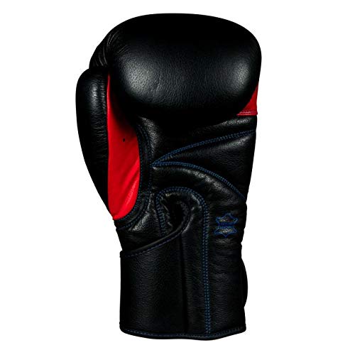 Fighting Leather Training Gloves - Boxing, MMA, Kickboxing, Punching Bag, Sparring Oz Gloves - color: Black, size: 18 oz