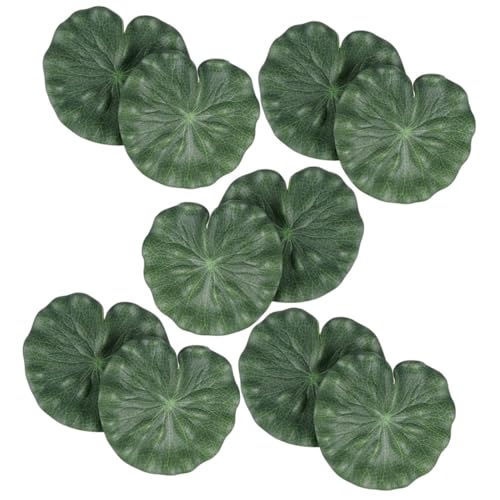 10pcs Simulated Lotus-Leaf Ornaments 17cm Floating Pond Decoration Photo Props Artificial Water Lily Pads for Fish Ponds Aquarium Home Garden Display