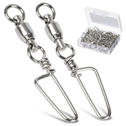 AMYSPORTS High Strength Fishing Snap Swivels - Stainless Steel Ball Bearing Swivels - Saltwater & Freshwater Fishing - size: Size 7+7 (220lb) 25 pcs