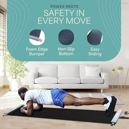 Lifepro Glidemaster Exercise Slide Board – Sliding Mat for Hockey, Skating & Core Training – Includes Booties, Carry Bag & Workout Poster – Home Fitness & Physical Therapy Equipment