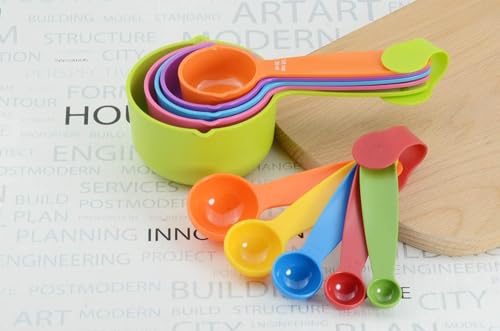 Measuring Cups and Spoons Set - A Must Kitchen Essential (10 Pieces Set) Multicolor Measuring Cup (250 ml, 125 ml, 80 ml, 60 ml, 30 ml, 15 ml, 7.5 ml, 5 ml, 2.5 ml, 1.25 ml)