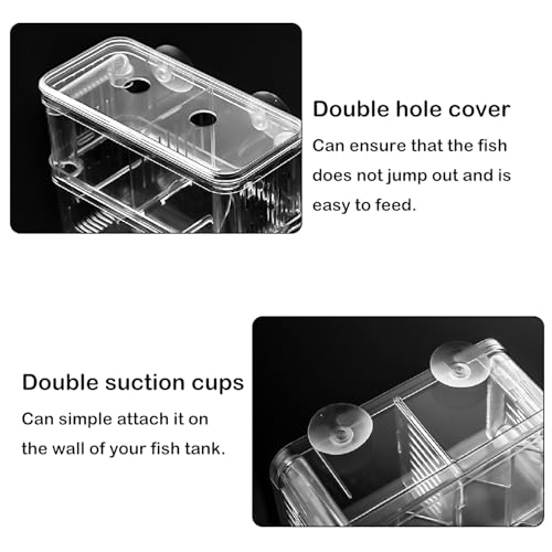 Mipukbay Large Aquarium Isolation Breeding Box, Acrylic Transparent Aquarium Breeder Box for Fish Fry Hatching, Shrimp Breeding, Betta, Guppy, Killifish, Clownfish, Suitable for 5-40 Gallon Tanks
