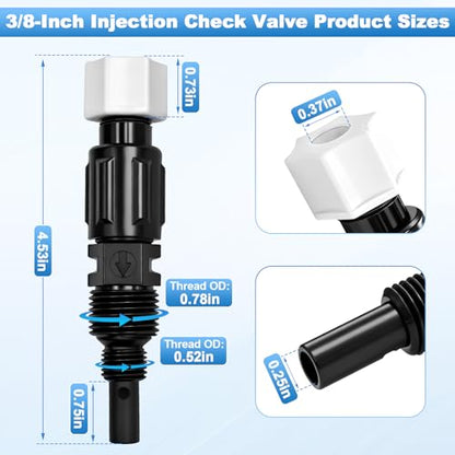 3/8 Inch UCINJ38 Injection Check Valve Replacement for Stenner Pump Parts 45, 85, 100, & 170 Adjustable & Fixed, SVP, BDF Series with Duckbill (1 Pack) - style: 1 Pack