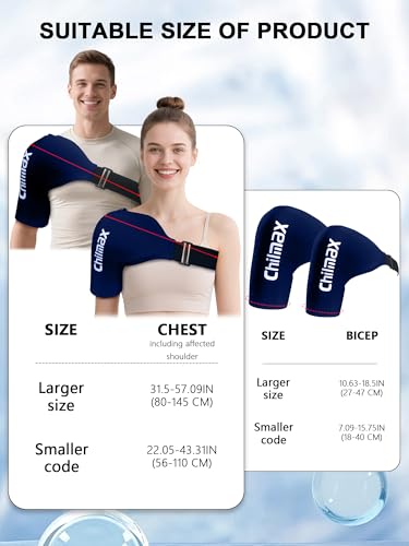 Shoulder Ice Pack Wrap for Rotator Cuff Cold Therapy Brace - color: X-large Blue