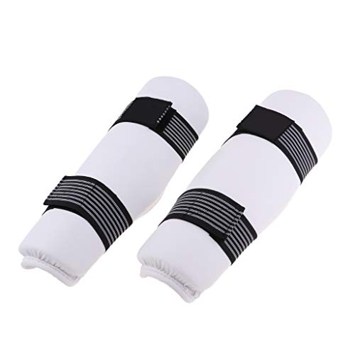 DYNWAVE Professional MMA Sparring Gear Shin Leg Guard for Martial Arts Kickboxing Karate, Universal for Men Women Youth, White, - size: Small
