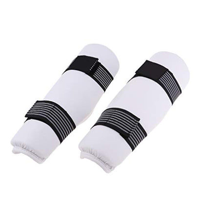 DYNWAVE Professional MMA Sparring Gear Shin Leg Guard for Martial Arts Kickboxing Karate, Universal for Men Women Youth, White, - size: Small