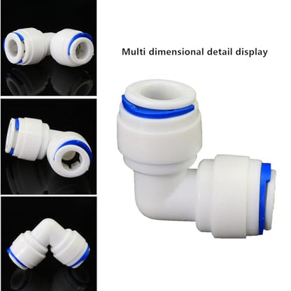 1/4" Push-Fit Elbow, 5 Pcs | Plastic push-to-connect fitting for RO water filtration, pre-purifier, refrigerator & coffee maker. - style: 3/8" Push-to-Connect Elbow Fitting