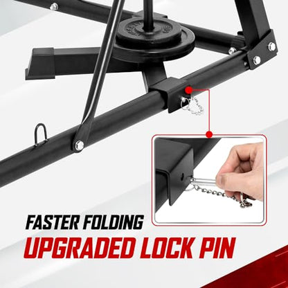 Yes4All Punching Bag Hanger, Stainless Steel Swivel Chain with 4 Snap Hooks for Heavy Bag, Gym Swing, Trapeze, and Hammock - color: Foldable Punching Bag Stand