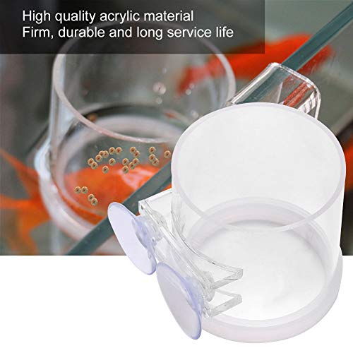 Fish Suction Cup Feeder, Acrylic Transparent Fish Rings Food Feeder Clear Fishes Feeding Ring with Anti Collision Strip Aquarium Feeding Rings for Aquarium Fishes