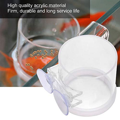 Fish Suction Cup Feeder, Acrylic Transparent Fish Rings Food Feeder Clear Fishes Feeding Ring with Anti Collision Strip Aquarium Feeding Rings for Aquarium Fishes