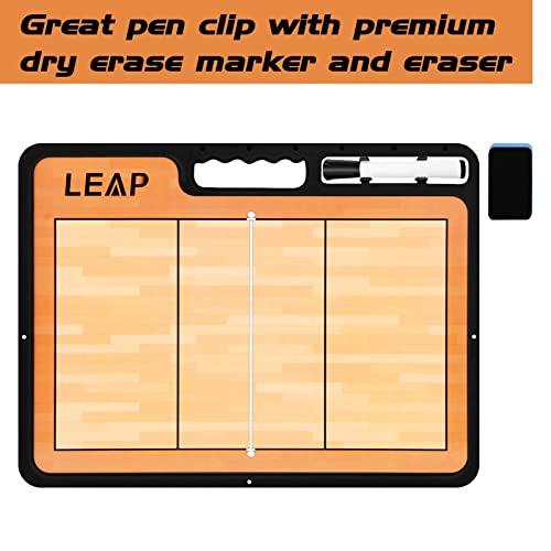 Coach Board Premium Tactical Clipboard Two Sides with Full & Half Court Dry Erase Marker Board for Basketball, Baseball, Soccer, Football, Hockey - color: Volleyball