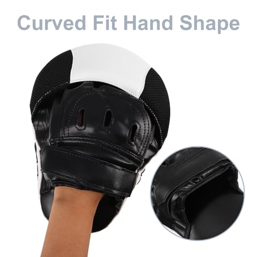 Yardwe Boxing Mitts: PU Curved Punching Hand Pad for Taekwondo Kickboxing Martial Arts Training - Focus Karate Strike Shield Target for Sparring Gear