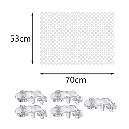 Aquarium Covers Mesh Screen Net Jump Guard Replacement Net Sturdy for Fish Tank Portable Easy to Install with Fixed Holder Clear Mesh Netting