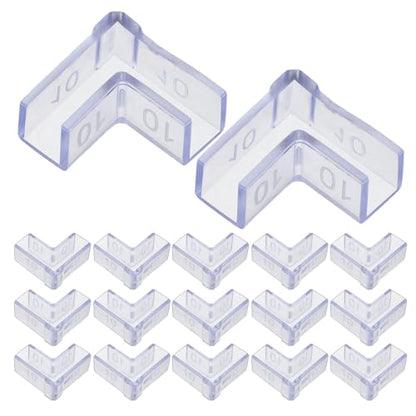 OSALADI 25pcs Fish Tank Corner Protectors 90° L-Shaped PVC Edge Guards 10mm Aquarium Glass Edge Guards for Furniture Safety and Babyproofing