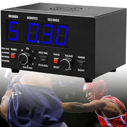 Professional Digital Gymnastics Timer, Professional Gymnastics Timer with LED Display, Adjustable Sound Gymnastics Interval Timer for Muay Thai/Kickboxing,Blue
