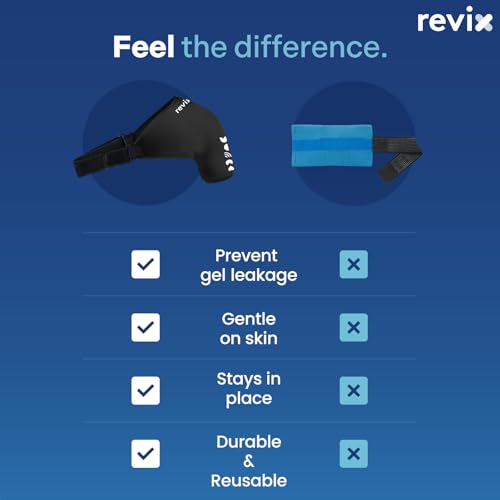 REVIX XL Shoulder Ice Pack Wrap for Rotator Cuff, Solid Gel Cold Sleeve - size: XL, style: Basic