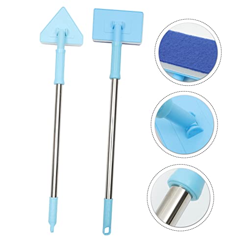 Happyyami Aquarium Cleaning Brush Set 2 Pcs Telescopic Sponge Brush Long Handle Scrubber for Fish Tank Glass Cleaning