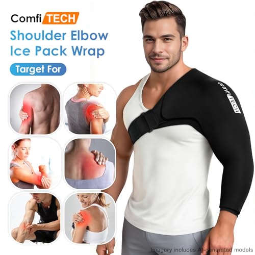 ComfiTECH Shoulder Arm Ice Pack Wrap for Pitchers, Flexible Ice Sleeve, XL - size: Extra Large
