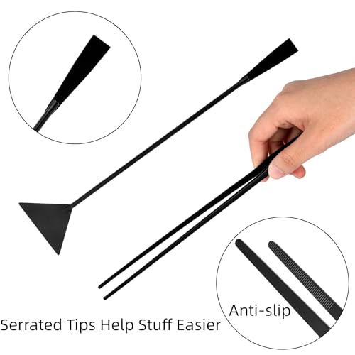 Aquarium Aquascaping Tool Stainless Steel Aquascape Tools Kit 4 in 1 Anti-Rust Fish Tank Starter Kit with Tweezers Scissors Spatula for Aquarium Plants (Black) - color: Black