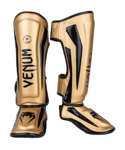 Venum Elite Standup Shin Guards - color: Gold/Black, size: Medium