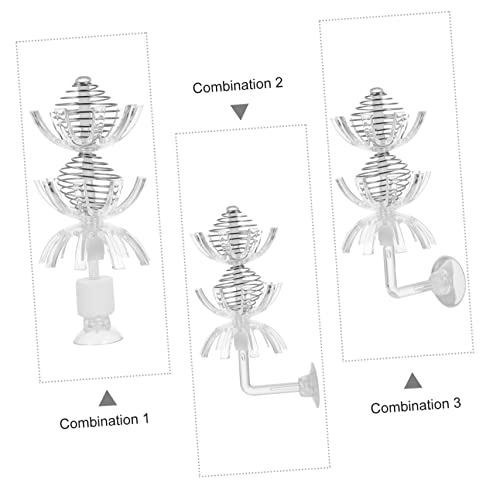 BESPORTBLE 1set Multifunctional Pet Feeder Cage for Aquariums Transparent Design with Cups for Feeding and Brine Shrimp Decorative Hideout for Shrimp and Fish Tanks