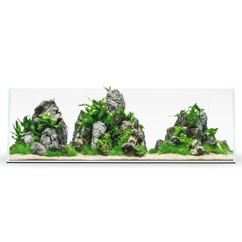 UNS Ultra Clear Rimless Tank - 3.4GAL | 13L - 17.71x6.69x6.69 | 45x17x17 CM, 5mm Glass Thickness, Leveling Mat Included - Low Iron, High Clarity Fish Tank w/ 45° Mitered Edge - [45L] - size: [45L] - 3.4 Gal - 17.71 x 6.69 x 6.69 in
