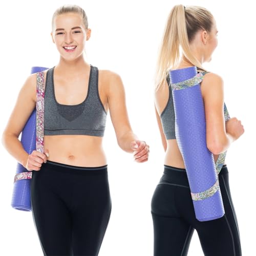 6 Packs Yoga Strap for Stretching Yoga Belt Adjustable Straps for Non Elastic Stretching Strap Exercise Straps for Pilates - color: Feather Style