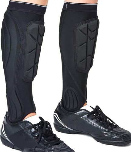 Soccer Shin Guards, Soccer Protective Gear with Calf and Ankle Pads, Shin Guard Pads for Youth and Adult - color: Black, size: Small