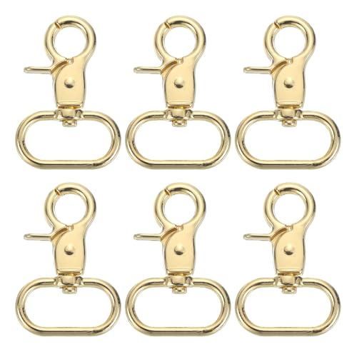 uxcell Swivel Snap Hook, Trigger Snap Heavy Duty Metal Lobster Claw Clasp Lanyard Clips for Straps Bags Belting Leathercraft - color: Light Gold, size: 15mm