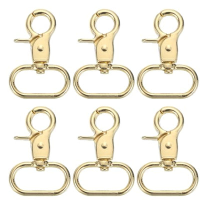 uxcell Swivel Snap Hook, Trigger Snap Heavy Duty Metal Lobster Claw Clasp Lanyard Clips for Straps Bags Belting Leathercraft - color: Light Gold, size: 32mm