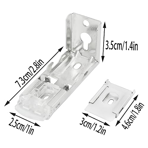 Mountings Brackets for Vertical Blinds ZZLZX 2Sets Replacement Mount Hardware Installation Accessories for Inside and Outside Zebra Roller Window Blinds, L-Shaped Metal Blinds Bracket for Track 4.5cm