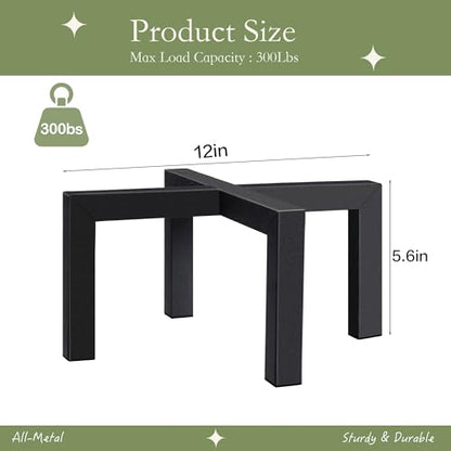 2 Pack 12" Metal Plant Stand Indoor Outdoor, Heavy Duty Plant Stools Indoor, Mid Century Modern Planter Holders, Low Short Plant Pot Stands, Black, Fit 5"-12" Pot - size: 12 INCH