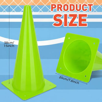 Reginary 12 Pcs 15 Inch Traffic Safety Cone for Sports, Parking - color: Green