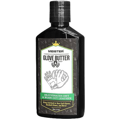 Meister Glove Butter - Golf, Baseball & Leather Glove Rejuvenator (6 oz) | Restores & conditions dry leather gloves by replenishing natural oils. Makes leather gloves soft and supple again