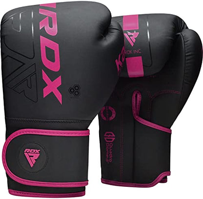 RDX Women Boxing Gloves, Pro Training Sparring, Maya Hide Leather, Muay Thai MMA Kickboxing, Adult, Heavy Punching Bag Focus Mitts Pads Workout, Ventilated Palm, Multi Layered, 8 10 12 14 16 Oz - size: 12OZ