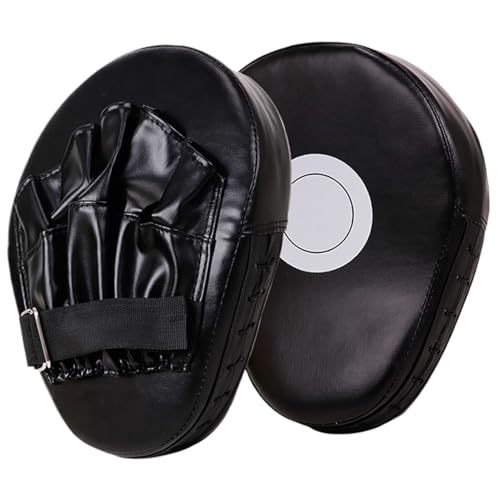 Boxing Pads Mitts, Leather Curved Focus Boxing Gloves, Shock-Resistant Thickened Punching Mitts, Taekwondo Equipment for Fighting or Striking Practice