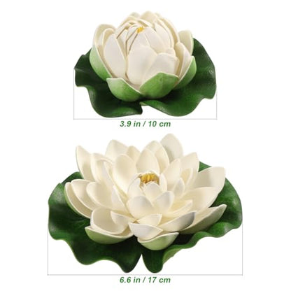 Healifty Artificial Floating Foam Lotus, Simulation Water Plants Ornament Lily Pad for Patio Pond Pool Aquarium Decor 6pcs