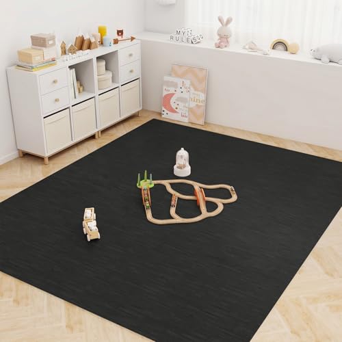 Happygrill Interlocking Wood Grain EVA Foam Floor Tiles, 100 Sq. Ft, 25 PCS - color: Black, size: 100 Sq. Ft.