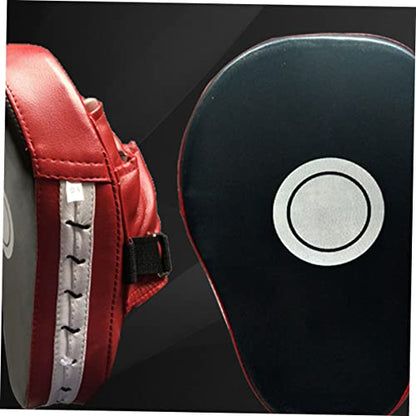 Handheld Boxing Pads Curved Taekwondo Training Mitts for MMA Kickboxing Kung Fu Durable Red Black with Enhanced Inner Padding for Strike Absorption