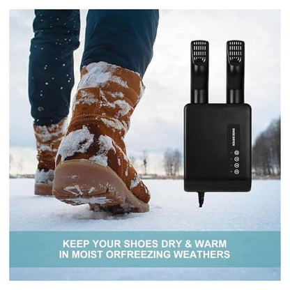 Electric Shoe and Boot Dryer, Fast Drying Compact Easy-to-Use Shoe Warmer, Timer 1/2/3H, 360° Even Heat Distribution - color: Green
