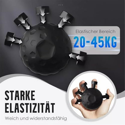 Glitzgrip Arm Builder 2025 New Hand Forearm Ball Strengthener and Finger Grip Exerciser Balls Wrist Strengthening Guitar Finger Gripper Strength Trainer Hand Squeezer Stretcher Extender Workout - color: Black-1PC