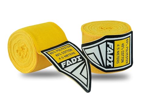 180-Inch Boxing Hand Wraps for Men & Women - Elastic Inner Gloves for Boxing, MMA, Kickboxing, Muay Thai - Pair (Green) - color: Yellow