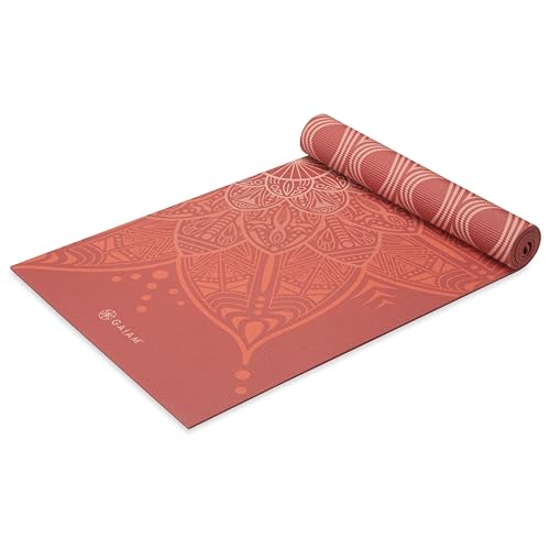 Gaiam Yoga Mat - Premium 6mm Print Reversible Extra Thick Non Slip Exercise & Fitness Mat for All Types of Yoga, Pilates & Floor Workouts (68" x 24" x 6mm Thick) - color: Changing Petals